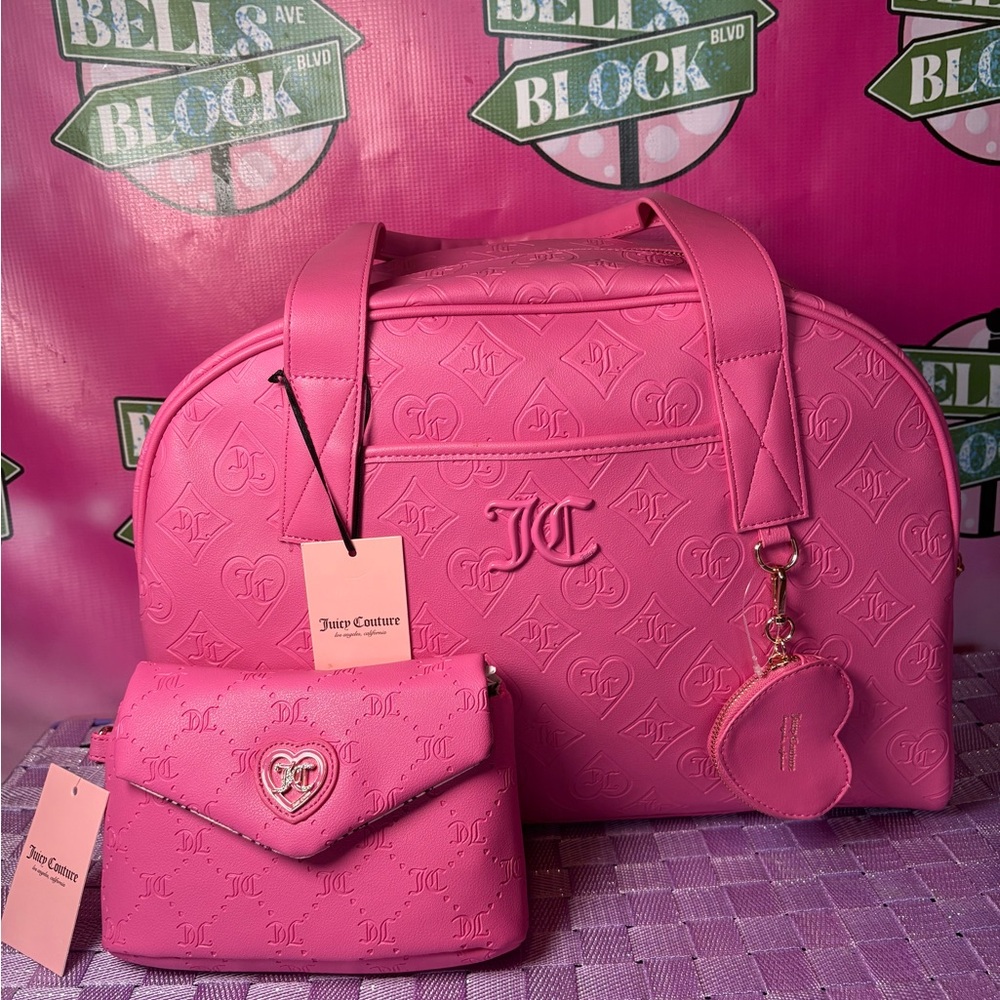 Juicy Couture  Pink  monogram weeknder bag